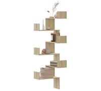 vidaXL Étagère d'angle murale 852638 – Chêne Sonoma, bois d'ingénierie 45x45x147 cm