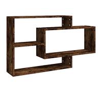 vidaXL Étagère d'angle Murale Étagère Flottante Suspendue Meuble de Rangement Salon Intérieur Chêne Fumé 104x20x58,5cm Bois Ingénierie