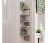 vidaXL Étagère d'angle murale gris béton 19x19x123cm bois d'ingénierie 326835