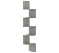 vidaXL Étagère d'angle murale gris béton 19x19x123cm bois d'ingénierie 326835