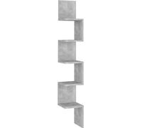vidaXL Étagère d'angle murale gris béton 20x20x127,5 cm Bois composite