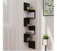 vidaXL Hoekwandschap 19x19x123 cm bewerkt hout zwart326832 Noir G
