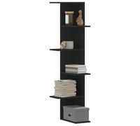 Vidaxl Étagère D'angle Murale Noir 36,5x36,5x140 Cm Bois D'ingénierie Multicolore