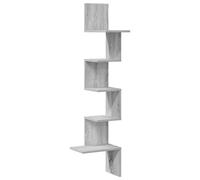 vidaXL Étagère d'angle murale Sonoma gris 32 x 32 x 127,5 cm