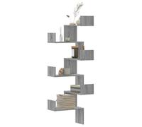 vidaXL Étagère d'angle murale Sonoma gris 45x45x147 cm Bois ingénierie