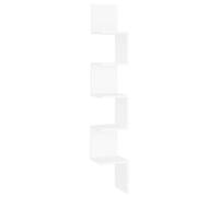 vidaXL Étagère d'angle Murale, Support Suspendu, Tablette Flottante, Meuble de Salon Salle de Séjour Intérieur, Blanc Bois d'Ingénierie