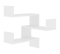 vidaXL Étagère d'angle Murale, Support Suspendu, Tablette Flottante, Meuble de Salon Salle de Séjour Intérieur, Blanc Bois d'Ingénierie