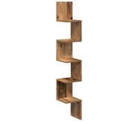 vidaXL Étagère murale d'angle 20x20x127,5 cm en vieux bois – suspendue