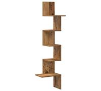 vidaXL Étagère d'angle murale vieux bois 32x32x127,5cm bois ingénierie, étagère murale, étagère suspendue, étagère murale 860524