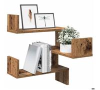 vidaXL Étagère d'angle murale 856606 – vieux bois, bois d'ingénierie 40x40x49,5 cm