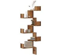 Vidaxl Étagère D'angle Murale Vieux Bois 45x45x147cm Bois D'ingénierie Marron