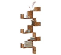 Vidaxl Étagère D'angle Murale Vieux Bois 45x45x147cm Bois D'ingénierie Marron