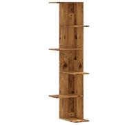 vidaXL Étagère d'angle Murale Vieux Bois Bois d'ingénierie