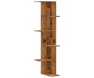 vidaXL Étagère d'angle Murale Vieux Bois Bois d'ingénierie