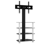 Vidaxl Meuble Tv D'angle 4 Niveaux Pour 32-70 Pouces Noir Et Argenté Multicolore