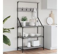 Vidaxl Étagère De Boulangerie Et Crochets 4 Niveaux Bois D'ingénierie Multicolore