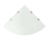 vidaXL Étagère de coin Salle de bain avec supports chromés Verre blanc 45x45 cm