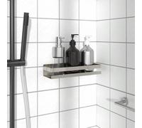 vidaXL Étagère de douche 30x10x6 cm acier inoxydable 304 brossé