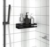 vidaXL Étagère de douche noir mat acier inoxydable 304 brossé
