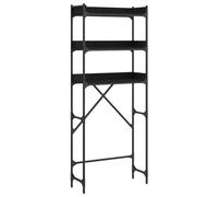 vidaXL Étagère de Lave-Linge, Meuble de Machine à Laver avec Rangement, Organisateur de Toilette Salle de Bain, Noir Bois d'Ingénierie