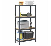 vidaXL Étagère de stockage avec 4 étagères Anthracite Acier & bois composite