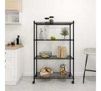 vidaXL Étagère de rangement 4 niveaux et roues 90x35x137cm Noir 200 kg