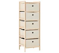 vidaXL Étagère de Rangement 5 Panier Tissu Bois de Cèdre Beige Coffre Stockage