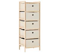 vidaXL Étagère de rangement 5 paniers tissu Bois de cèdre Beige