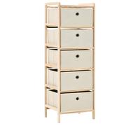 vidaXL Étagère de rangement 246434 - 5 paniers en tissu, bois de cèdre beige 32x26x93 cm