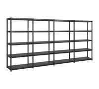 vidaXL Étagère de rangement à 5 niveaux Noir 340x40x185 cm Plastique