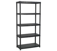 vidaXL Étagère de rangement à 5 niveaux Noir 91,5x45,7x185cm Plastique
