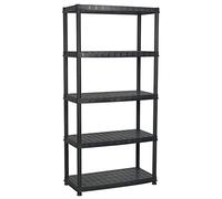vidaXL Étagère de Rangement à 5 Niveaux Noir 91,5x45,7x185cm Plastique