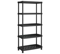 vidaXL Étagère de Rangement à 5 Niveaux Noir 93,5x45,5x194,5 cm PP