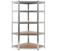 vidaXL Étagère de rangement Argenté 90x90x180 cm Acier et MDF