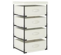 vidaXL Étagère de rangement avec 4 paniers en tissu Acier Crème 322624