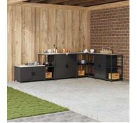 vidaXL Étagère de rangement de cuisine avec étagère Noir Acier 874968
