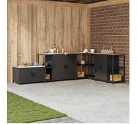vidaXL Étagère de rangement de cuisine avec étagère Noir Acier 874975