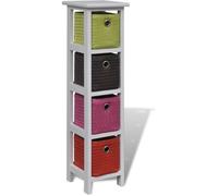 vidaXL Étagère de rangement et paniers multicolores Bois de Paulownia