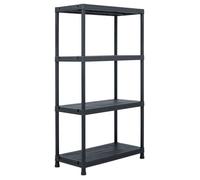 vidaXL Étagère de rangement 45673 Plastique noir 60x30x138 cm Capacité 100 kg