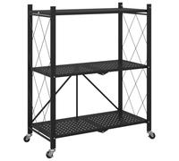 vidaXL Étagère de rangement sur roulettes Noir 71x34x88 cm Acier