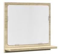vidaXL Étagère de Salle de Bain à Miroir chêne Sonoma Bois ingénierie, Meuble à Miroir, Miroir avec étagère, étagère de Toilette avec Miroir