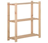 vidaXL Étagère de stockage 3 niveaux 80x28,5x90 cm Bois de pin massif