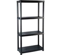 vidaXL Étagère de stockage 4-tiers noire 61x30,5x130 cm plastique