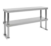 vidaXL Etagère de Table de Travail 2 Niveaux Table de Travail de Restaurant Bar Poste de Travail Gastronomie Cuisine Maison 120x30x65 cm Acier Inoxydable
