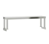 vidaXL Étagère de table acier inoxydable 110x30x35cm – Argenté, capacité 50 kg, facile à nettoyer