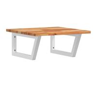 Vidaxl Étagère De Vasque Murale Acier Et Bois Massif D'acacia