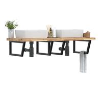 vidaXL Étagère de Vasque Murale Acier et Bois Massif d'acacia