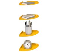 vidaXL Étagère flottante 4 pcs Jaune moutarde 18 x 18 x 2 cm, Salon, étagère flottante, design minimaliste, gain de place, murale contemporaine pour déco chez soi