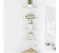 vidaXL Étagère Flottante d'Angle 4 pc Blanc 18 x 18 x 2 cm 8004097