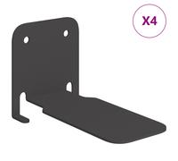 vidaXL Étagère Flottante Invisible 4 pcs Noir 6 x 11 x 6.5 cm Mét¿¿